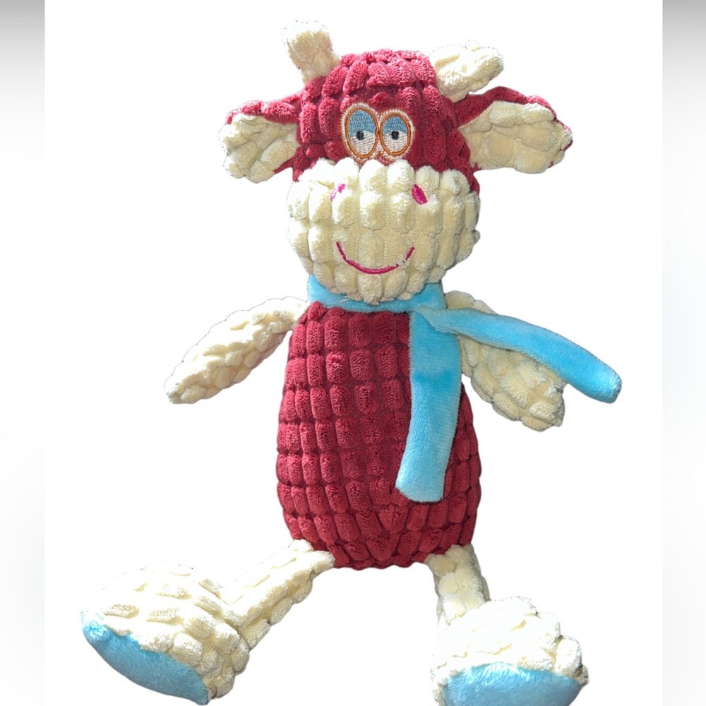 Gund Waffleloos Cow Textured Stuffed Plush Lovey Toy 12”